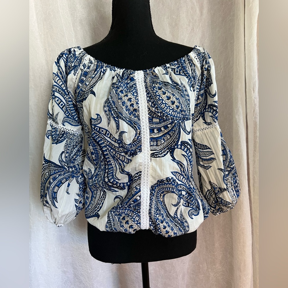 Paisley boho summer blouse